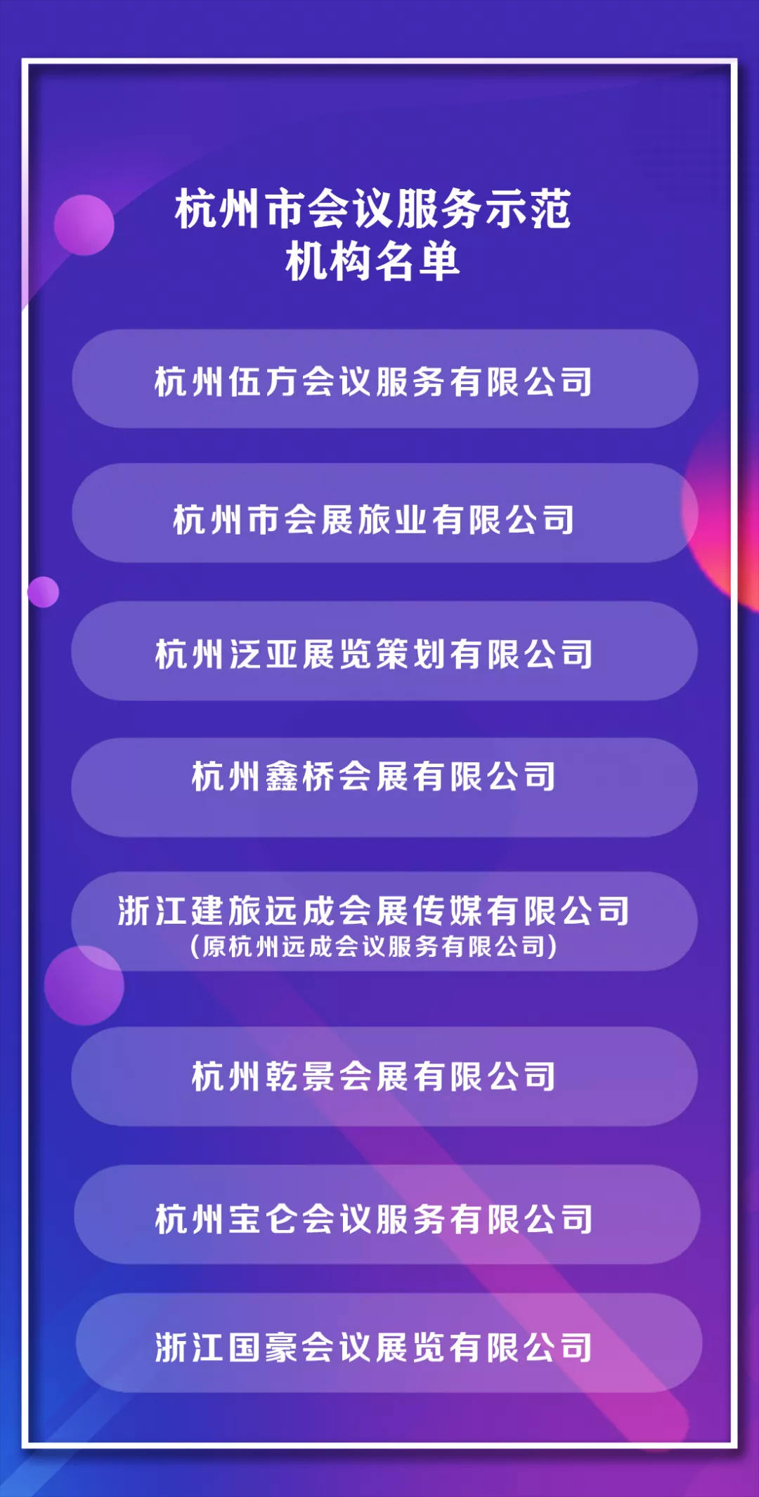 杭州會議服務示范機構名單